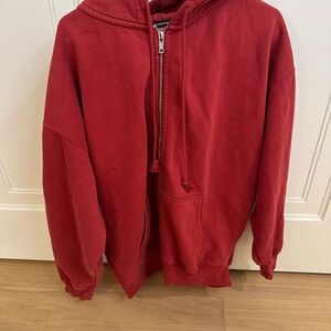 Brandy Melville Crimson Zip-Up Jacket
